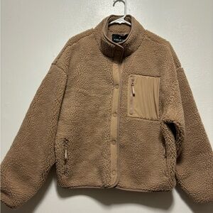 Fabletics Tan Sherpa Fleece Jacket